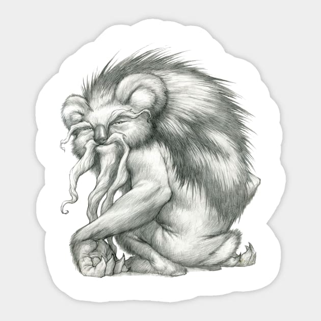 The Eastern Mustached Koalapine Sticker by gregorytitus